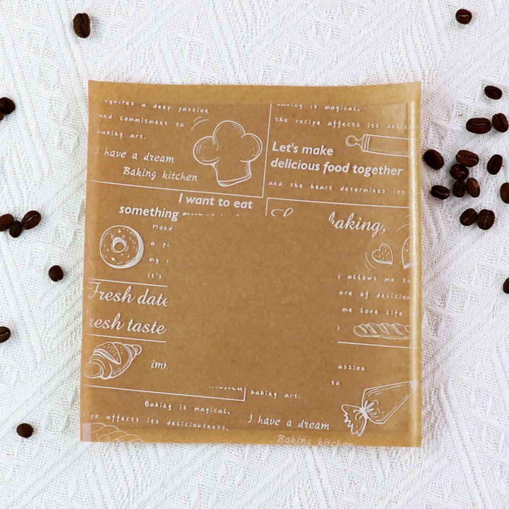 100 шт. Пакет для упаковки пищевых продуктов с мультяшным рисунком, термостойкий пакет, пакет для тостов, пончиков, бейглов