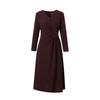 Ditto waist pleated design long sleeved dress