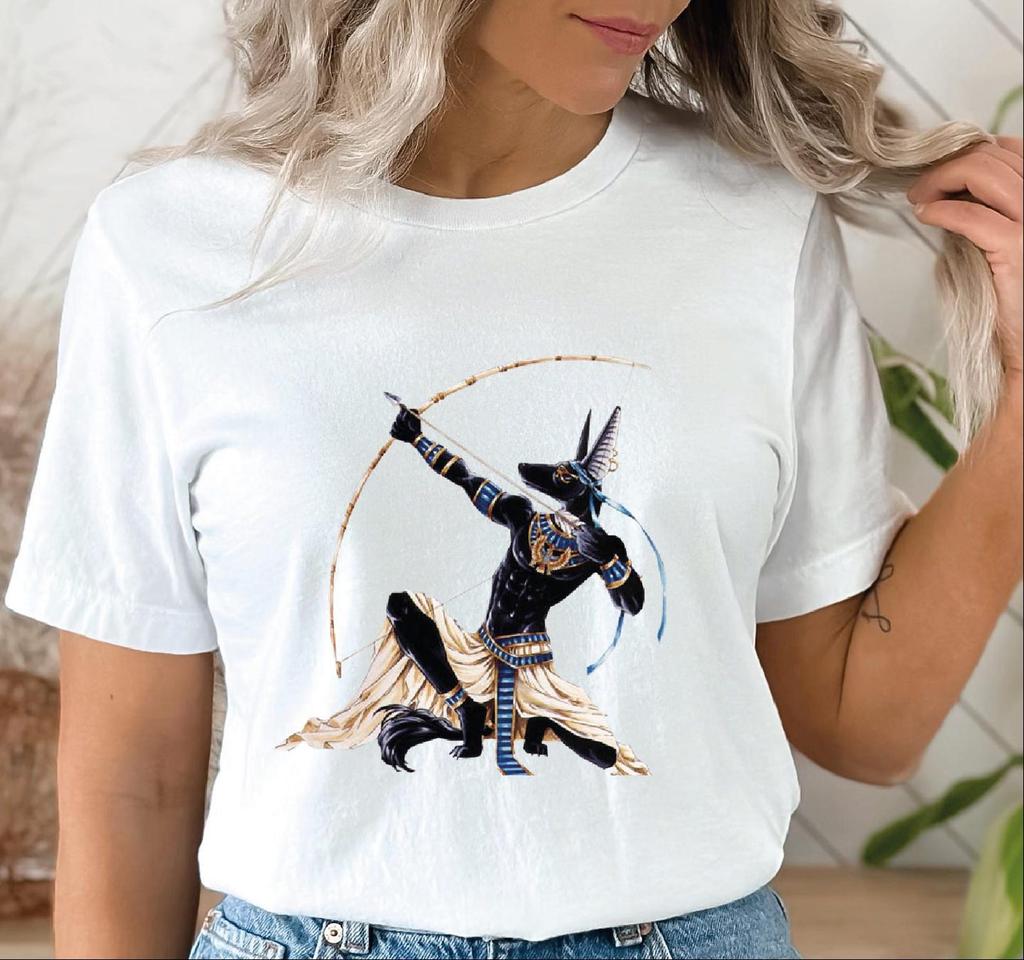 Anubis Egyptian Mythology Shirt, Ancient Egypt Art Tee, Gothic Pharaoh Graphic T Shirt, Spiritual Gift S0826-1030