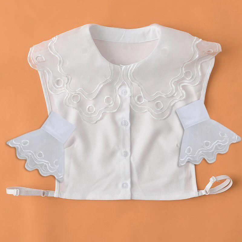 Men's Shirts Fake Collar Fake Cuff Sets Business Wear Detachable Collars+Fake Sleeve Womens False Collar Decorative
