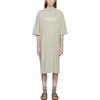 Fear of God Essentials Осенне-зимняя коллекция 2022 Серое платье миди с коротким рукавом Дымчатый принт с буквами Женское платье FOG-FW22-062