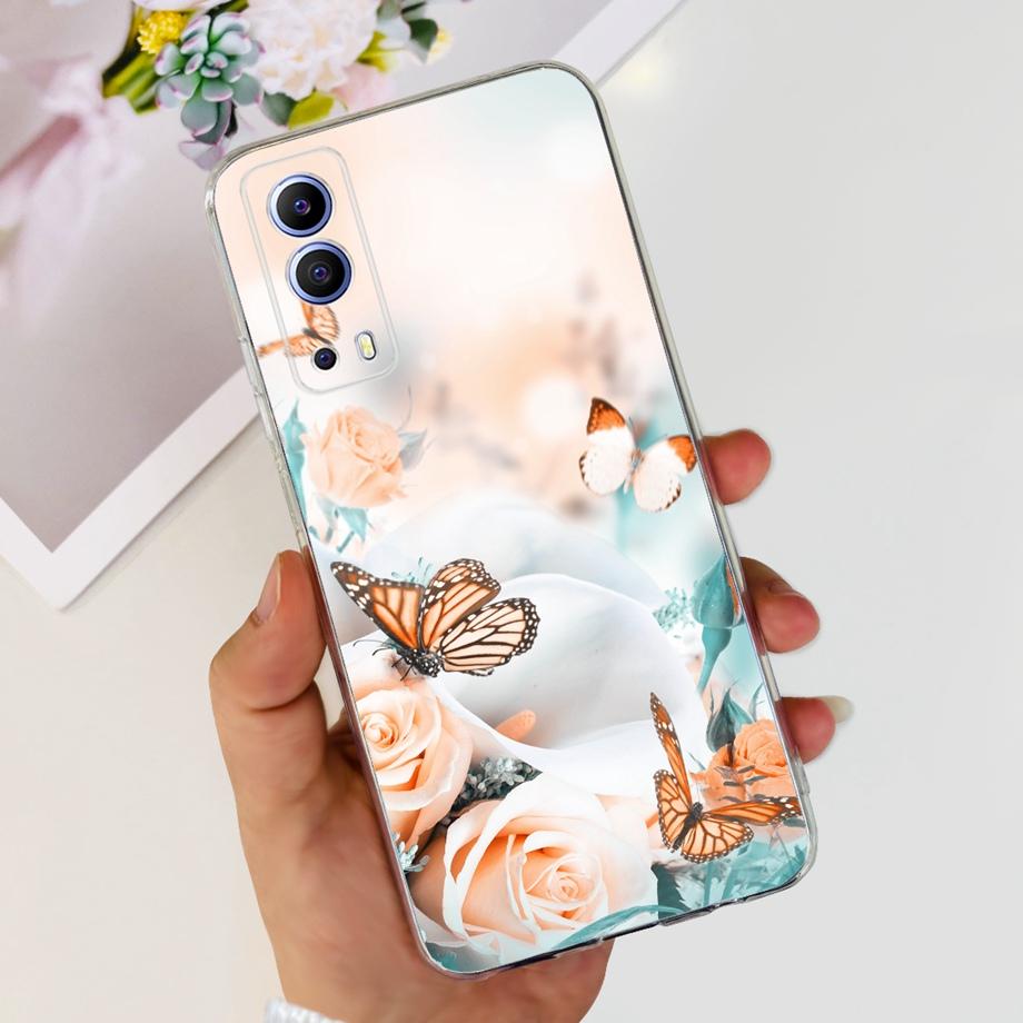 Чехол для телефона Vivo Y72 5G V2041 Для Vivo Y52 5G V2053 Мягкий силиконовый ударопрочный прозрачный задний чехол VivoY72 Y52 5G