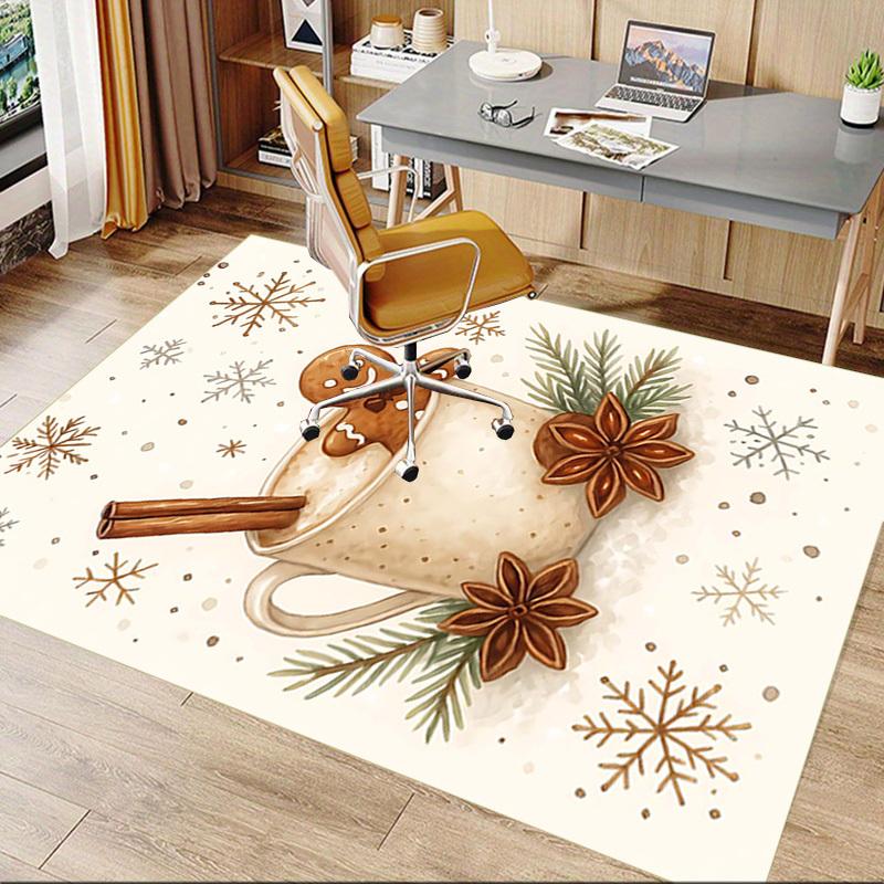 1PC hot chocolate gingerbread man Extra Large Non Slip Floor carpet, Office, family, bedroom, Large Area Rug Indoor Rugs, Vibrant Colors