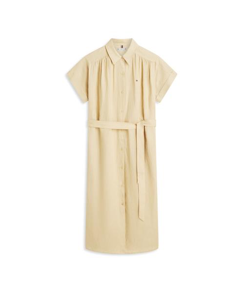 TOMMY HILFIGER Linen Belted Shirt Dress