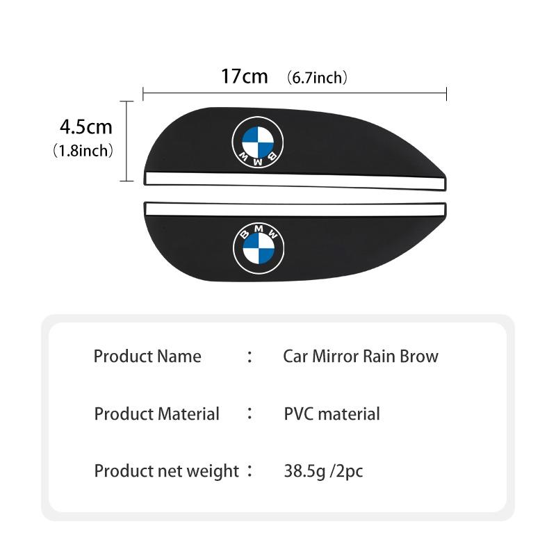 JKGN2 2pcs Car Side Rearview Mirror Rain Eyebrow Sun Visor Protector For BMW 1 3 5 7 Series M F01 F20 F10 F13 E52 E53 E60 E93