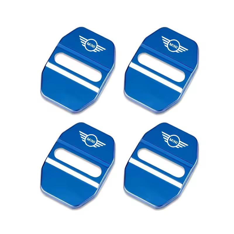 4Pcs For Mini Cooper Works One JCW R56 R53 F54 F55 F56 F57 F60 Coupe Metal Car Door Lock cover Protective Buckle Cover Sticker