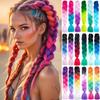 1 шт. синтетический длинный прямой хвостик с косичкой, обернутый вокруг цветного хвостика, парик для женщин, ежедневное использование