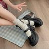 Queen Fan Black British Style Thick Heel Small Leather Shoes Women's 2025 New Summer Skirt Heightening Mary Jane Shoes