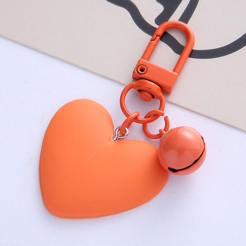 Ключница-колокольчик в форме сердца, конфетного цвета, Милый чехол для наушников в форме сердца, персика для девочки, Аксессуар-подвеска для сумки.