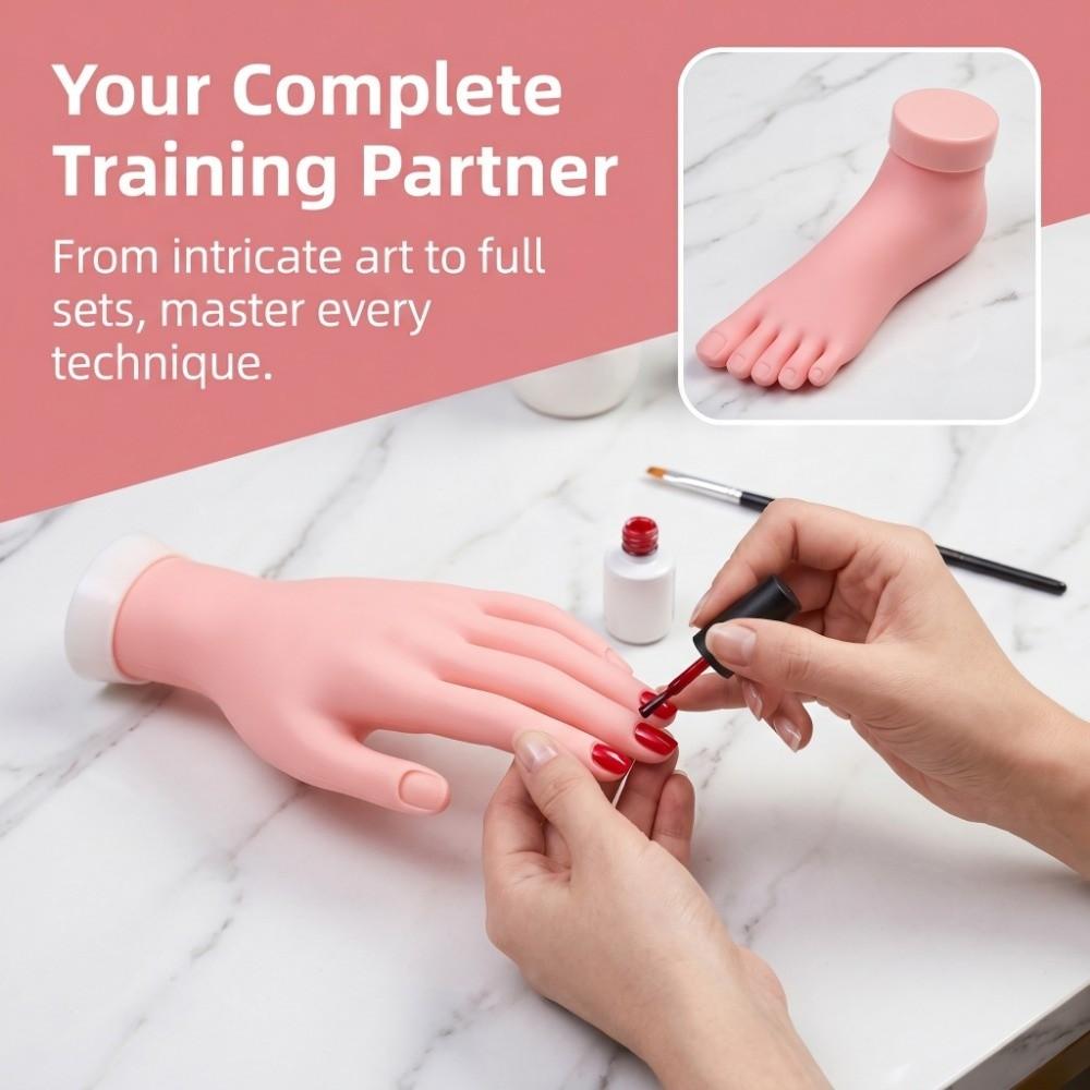 Bendable Nail Practice Hand Flexible Positioning Fake Hand Mannequin Hand Manicure Practice