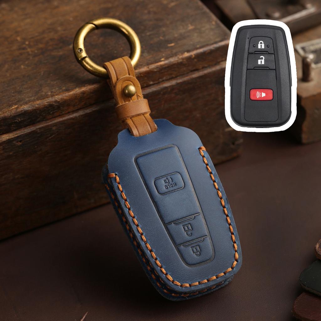 Натуральная кожа Автомобильный брелок Чехол-футляр Подходит для Toyota Fortuner Rav4 Highlander Yaris Auris Camry Land Cruiser Prado 150 Mark X Venza Chr