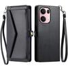 For Oppo Reno13 Pro 5G Leather Case with Wrist Strap Wallet Stand Phone Cover