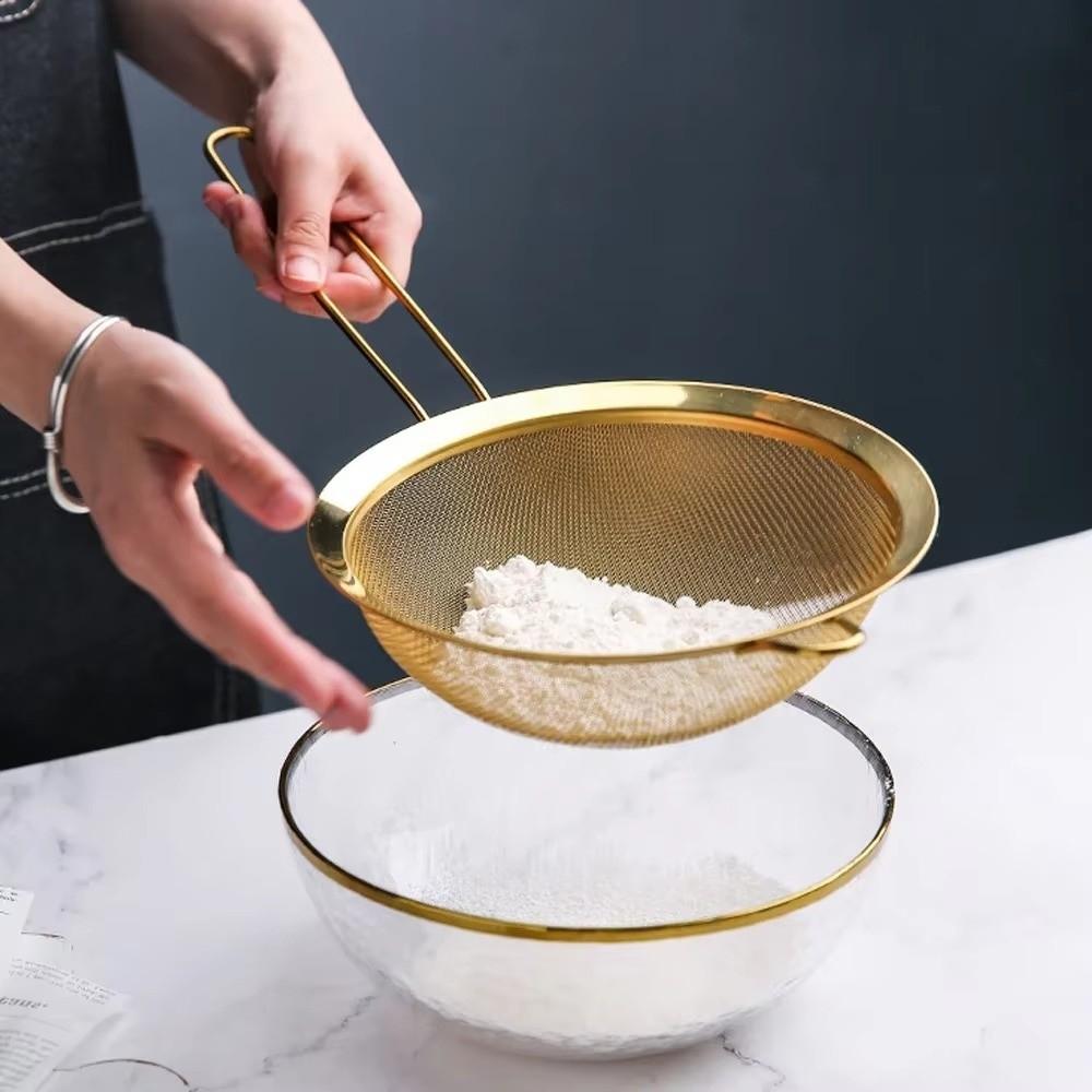 Stainless Steel Flour Sifter Sieve Fine Mesh Flour Colanders Coffee Mesh Filter Kitchen Bakware