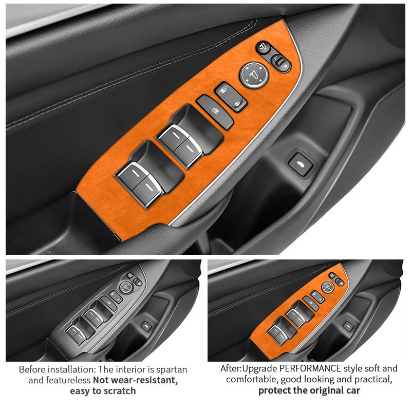 For Honda Accord 10th Gen Facelift & PIRE  Car Door Window Switch Panel Trim Sticker Interior Accessories Made of Alcantara