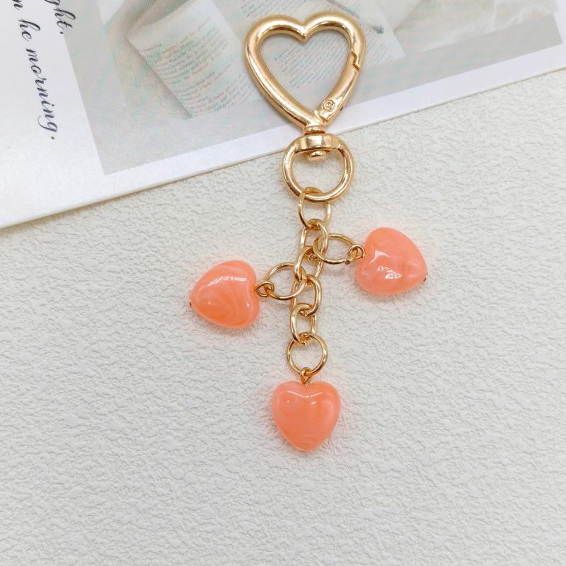 Корейская мода Брелок в форме сердца и ремешок для чехла телефона с подвеской из бусин