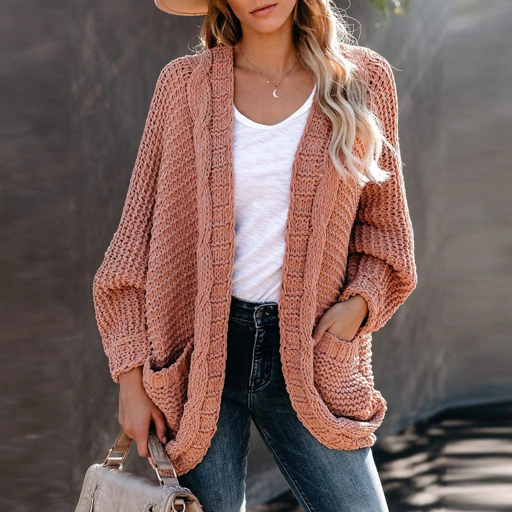 Women's Knit Cardigans Loose Slouchy Oversized Wrap Chunky Pocket Sweaters Coat