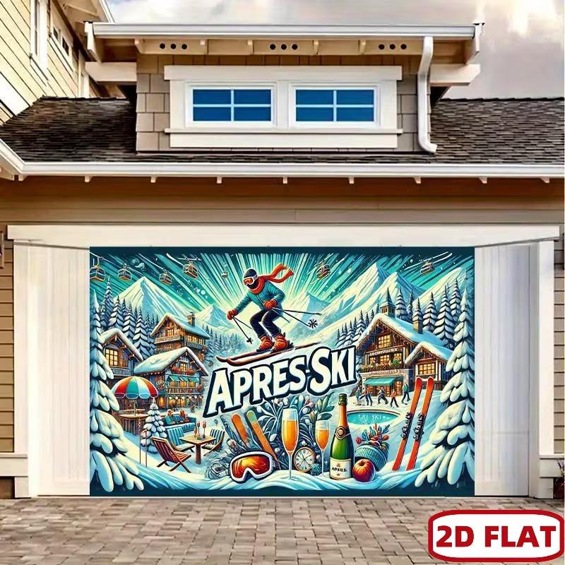 2D Retro Apres Ski Backdrop for Winter Party & Ski Event Photography