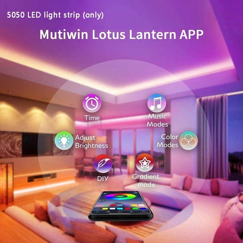 Светодиодные USB-ленты 5050 RGB, 16 цветов, меняющиеся теплые светодиодные ленты с дистанционным управлением для спальни, гостиной, ТВ, кухни, украшения «сделай сам»