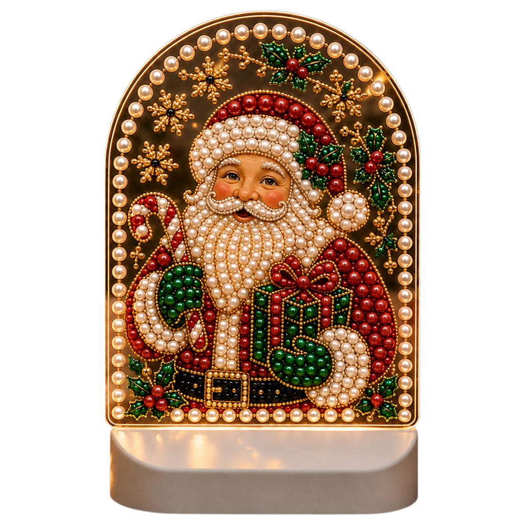 Christmas LED Night Light Decor 5D Diamond Painting Kit Holiday Craft Activity Adults