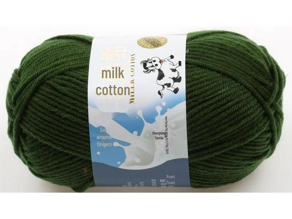 Комплект из 5 нитей детской шерстяной шапки и шарфа из молочной хлопковой пряжи средней толщины, ручная работа