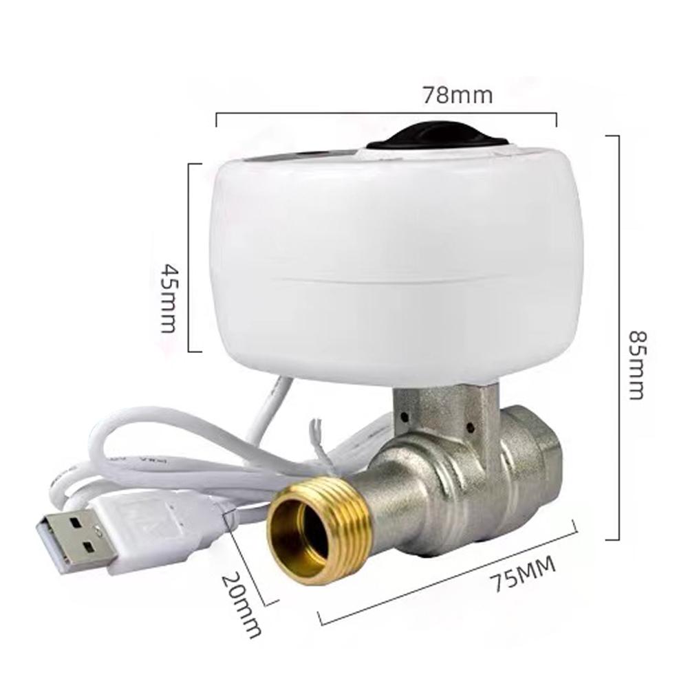 WiFi Intelligent Ball Valve Automatic Water Shut-off Valve Support APP Control/3 Timing Modes/Water and Gas Leakage Alarm Compatible with Google