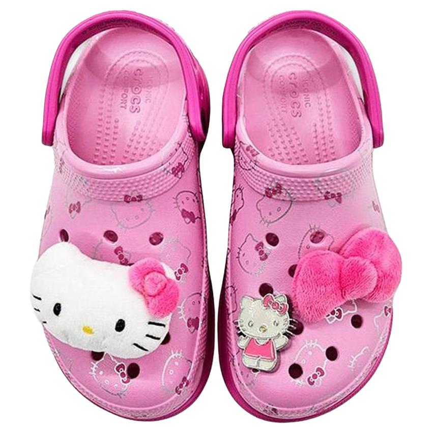 Hello Kitty x Crocs Классические кроксы на платформе Розовые усы Женские кроссовки 211199-90H