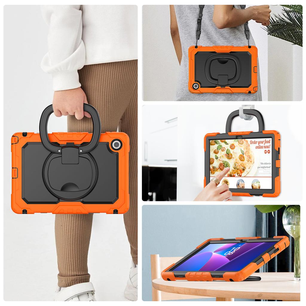 Для Lenovo Tab 10.1 (2025) TB-311XU/Tab TB311FU Чехол-подставка PC + Силикон Чехол для планшета с плечевым ремнем