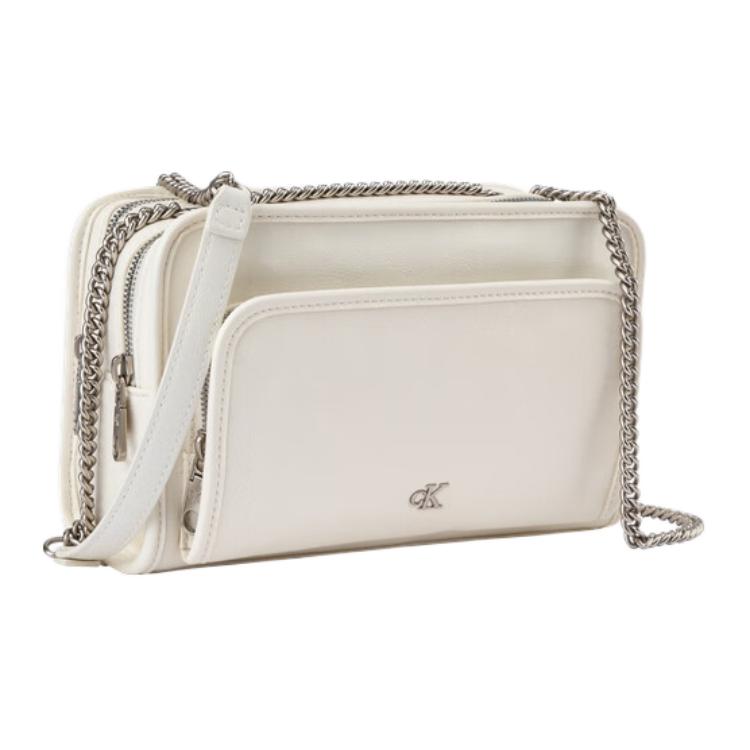 New CALVIN KLEIN Synthetic Material Camera Bag, Crossbody Bag, Shoulder Bag Medium Women's Ivory 4K0004G-YAS