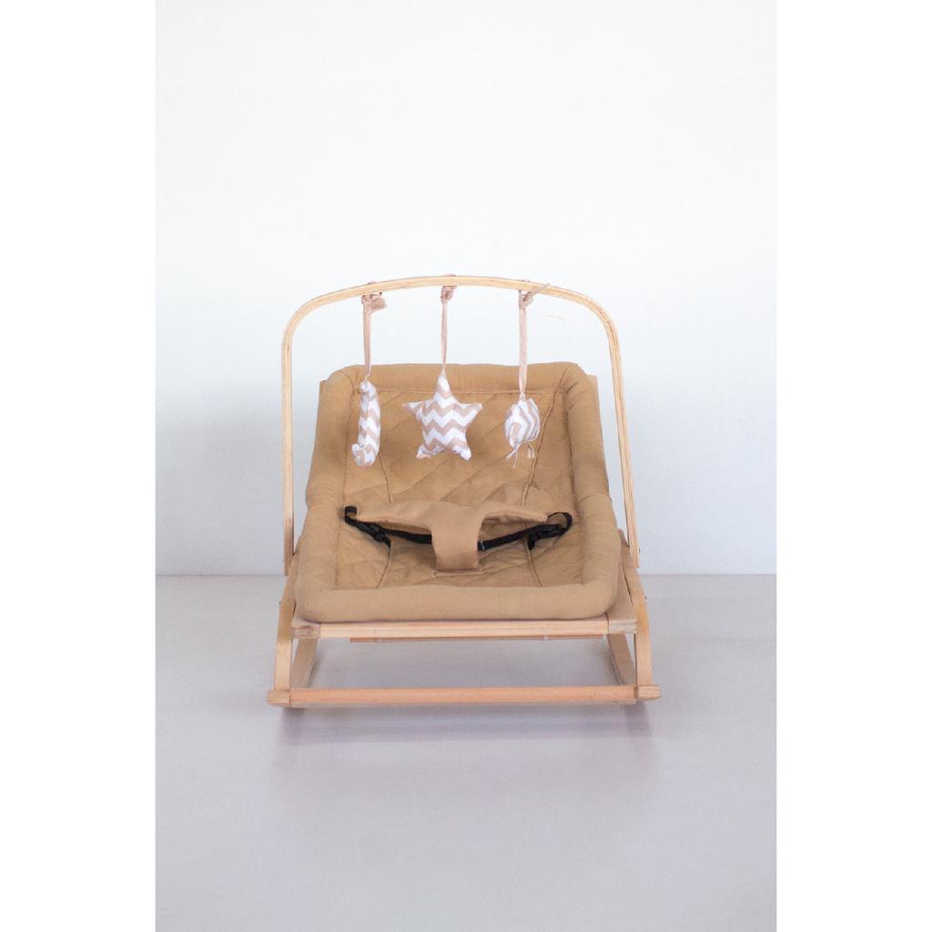 Рюкзак-кенгуру со ступенькой из натурального дерева - бежевый