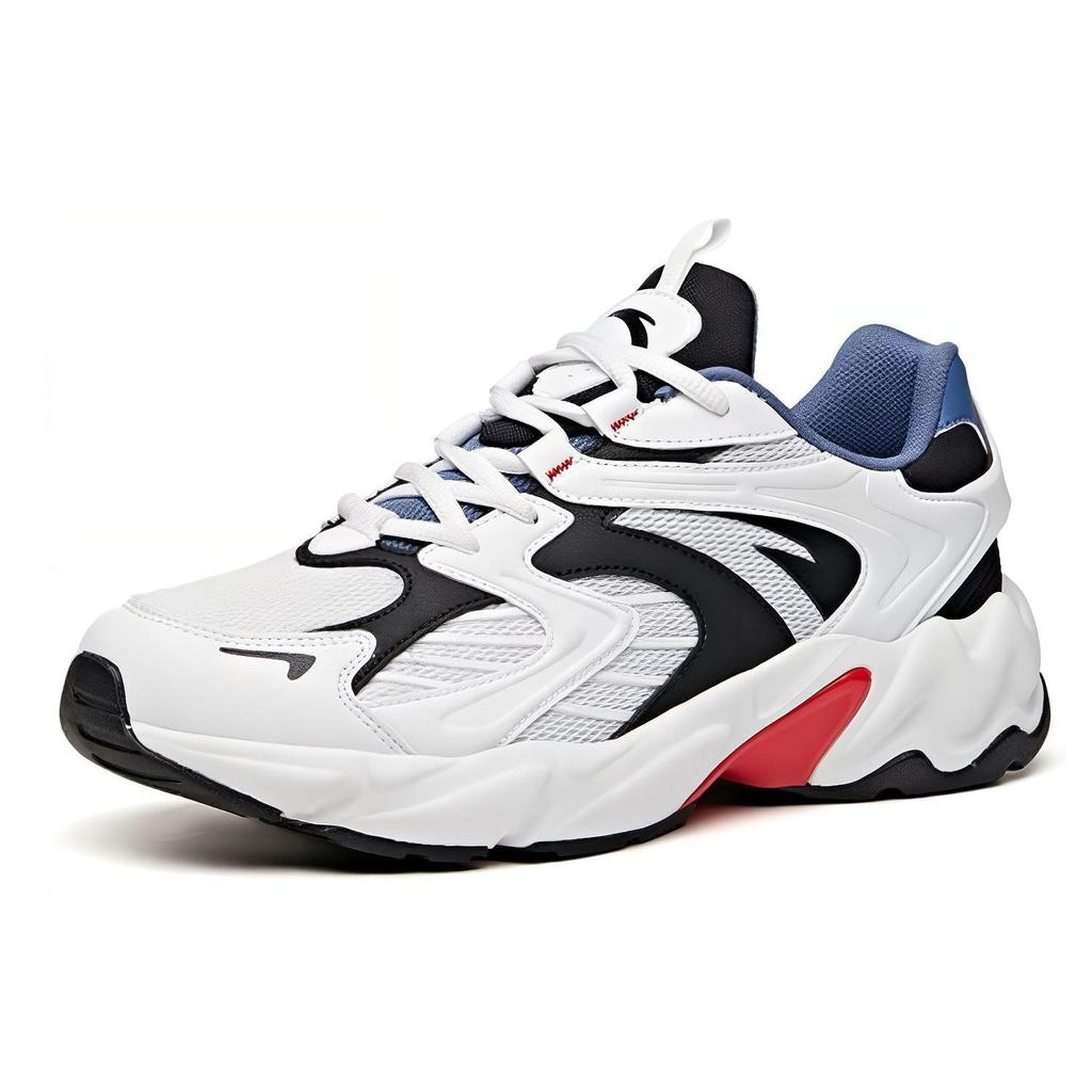 Anta Running Series Leather Low-Top Running Shoes Men Sneakers White Black Red 912045581-1