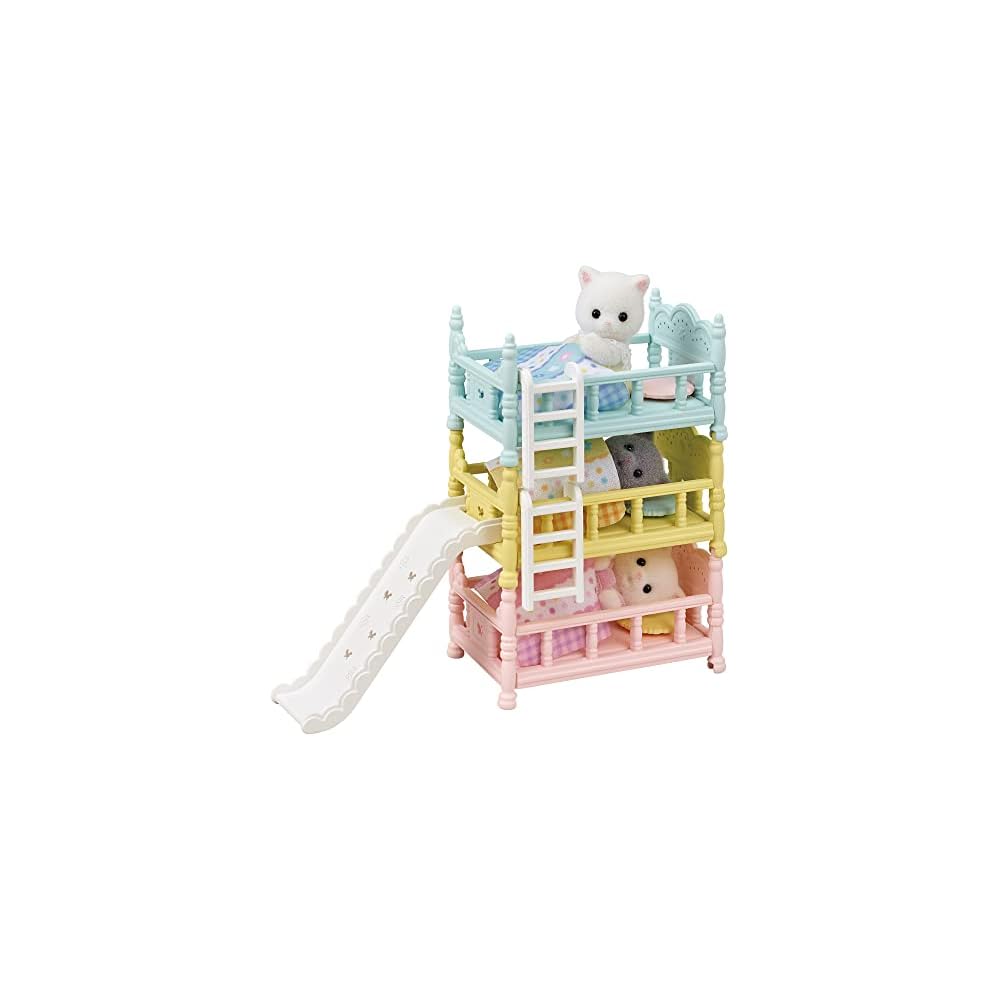 Sylvanian Families EPOCH Baby Triple Bunk Bed ST Mark Certified Toy Dollhouse for Ages 3 and Up