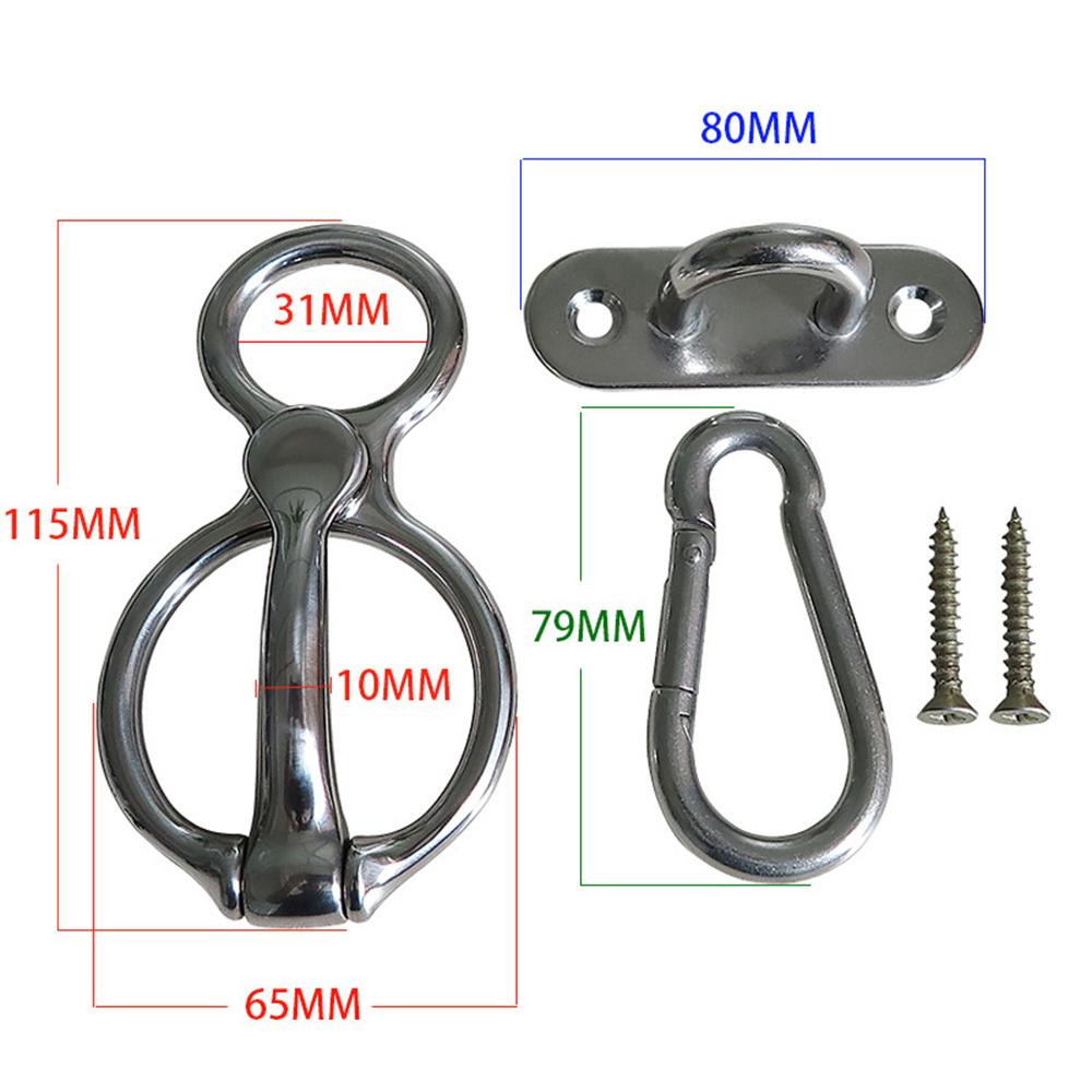 Stainless Steel Horse Rope Tie Ring Rope Release Device Set For Equestrian Needs