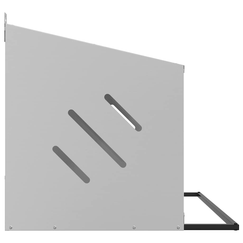 Chicken Nest Box with 2 Compartments Galvanized Silver Metal