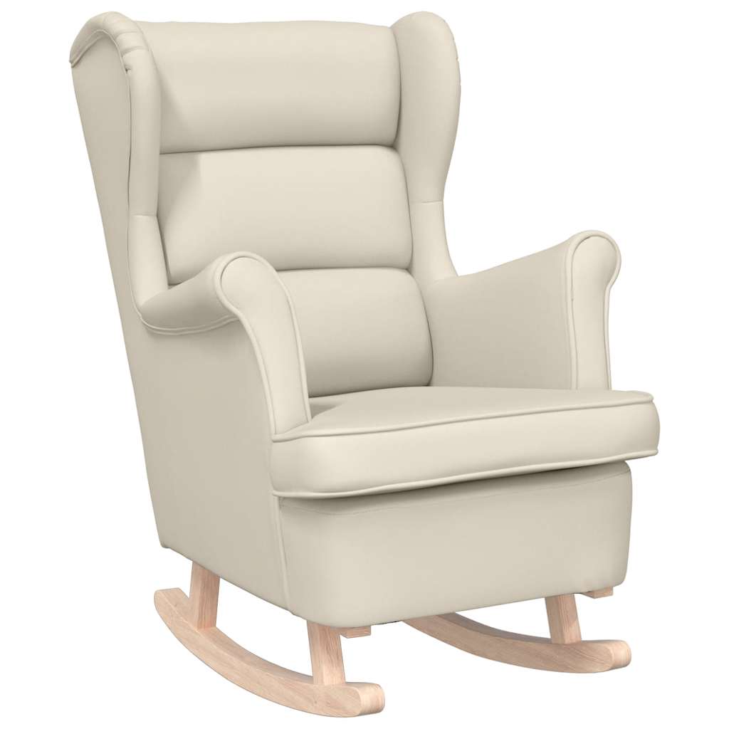 Rocking Chair White 74 x 90 x 102 cm Linen