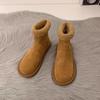 Ретро зимние теплые бархатные хлопковые ботинки универсальные женские ботинки на толстой подошве пушистые ботинки короткие ботинки Мори зимние ботинки женские