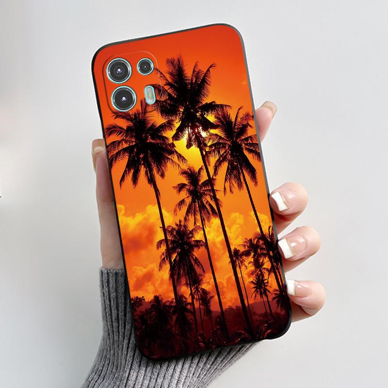 Чехол для Motorola Edge 20 Lite XT2139-1 Красивая Девушка Милое Сердце Кролик Черный ТПУ Силиконовая Задняя Крышка Для Чехла Moto Edge 20 Fusion