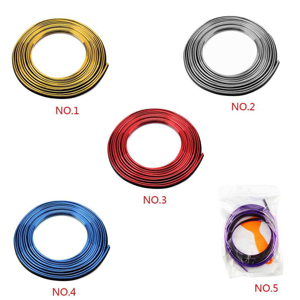Автомобильная декоративная полоса для внутренней и внешней отделки 5 метров Внутренняя молдинговая отделка Линия отделки Вставка на приборную панель Дверная панель Декор