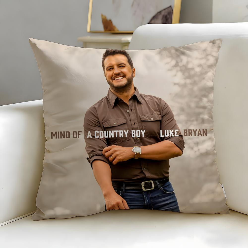 popular singer Luke Bryan Cushion Cover Soft EasyWash Pillow Case Versatile for Couch Bed Travel and Office