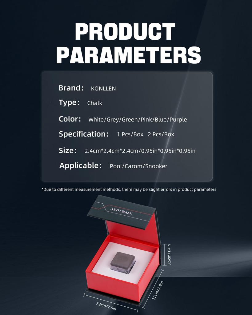 KONLLEN Профессиональный мел для бильярдного кия с нанотехнологиями для сцепления и контроля 1 Мел для и Долговечность Мел, Долговечный - Производительность,
