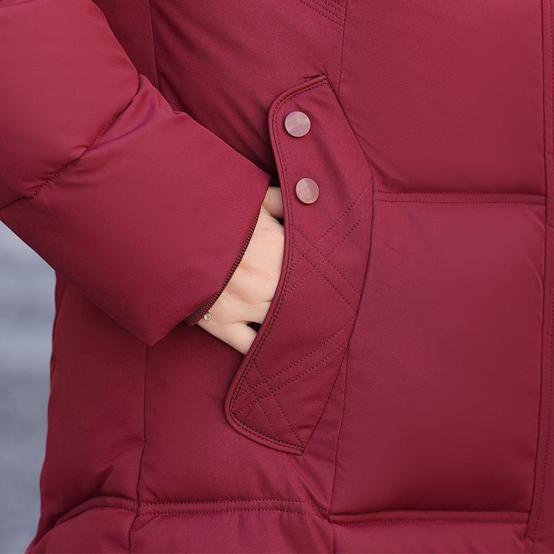 Женские зимние куртки больших размеров 2XL-6XL для женщин среднего возраста с капюшоном, элегантные, свободные, толстые, теплые, длинные парки, женские пальто