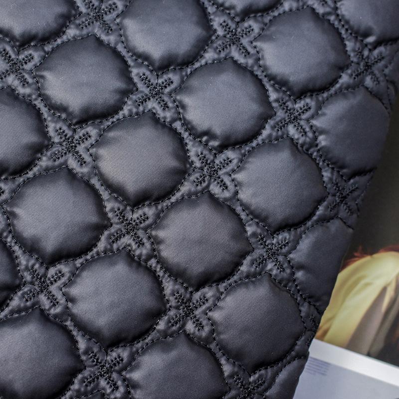 135x100см Осенне-зимняя стеганая хлопковая ткань,Черный  Для пошива куртки-пуховика  Подкладка Милая стеганая хлопковая ткань для девочек