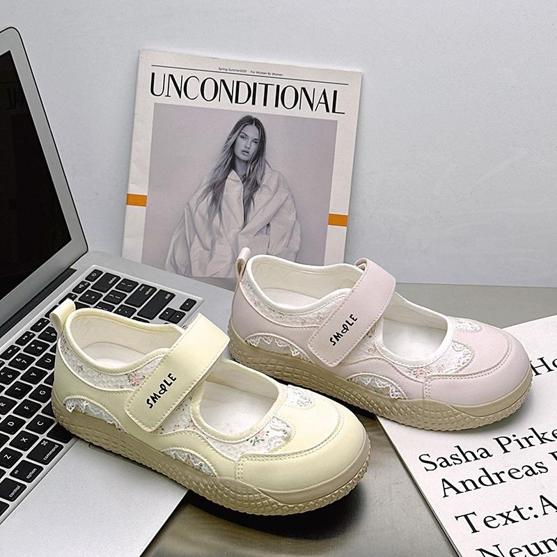 - Floral Velcro Hollow Board Shoes Ugly Cute Summer New Niche Low-top Sports Lazy Shoes