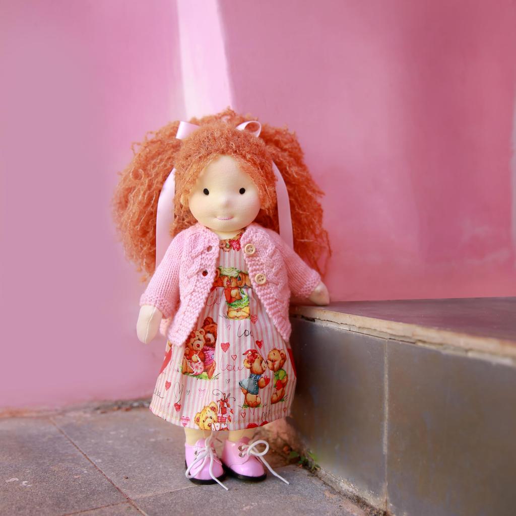 BlissfulPixie Waldorf Doll Handmade Doll Waldorf Doll Autumn 30cm Soft Girl Cute Stuffed Toy Perfect Doll for Kids -
