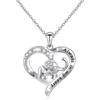 Ожерелье с подвеской "Сердце слона" для женщин, с гравировкой "Всегда в моем сердце", Хрустальное ожерелье, Милый подарок-украшение с изображением животного