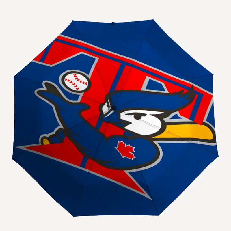 1pc Toronto Blue Jays Umbrella, Sun Protection, And UV Shielding. It Has Eight Sturdy Ribs for Outdoor Use And Perfect As a Holiday Gift