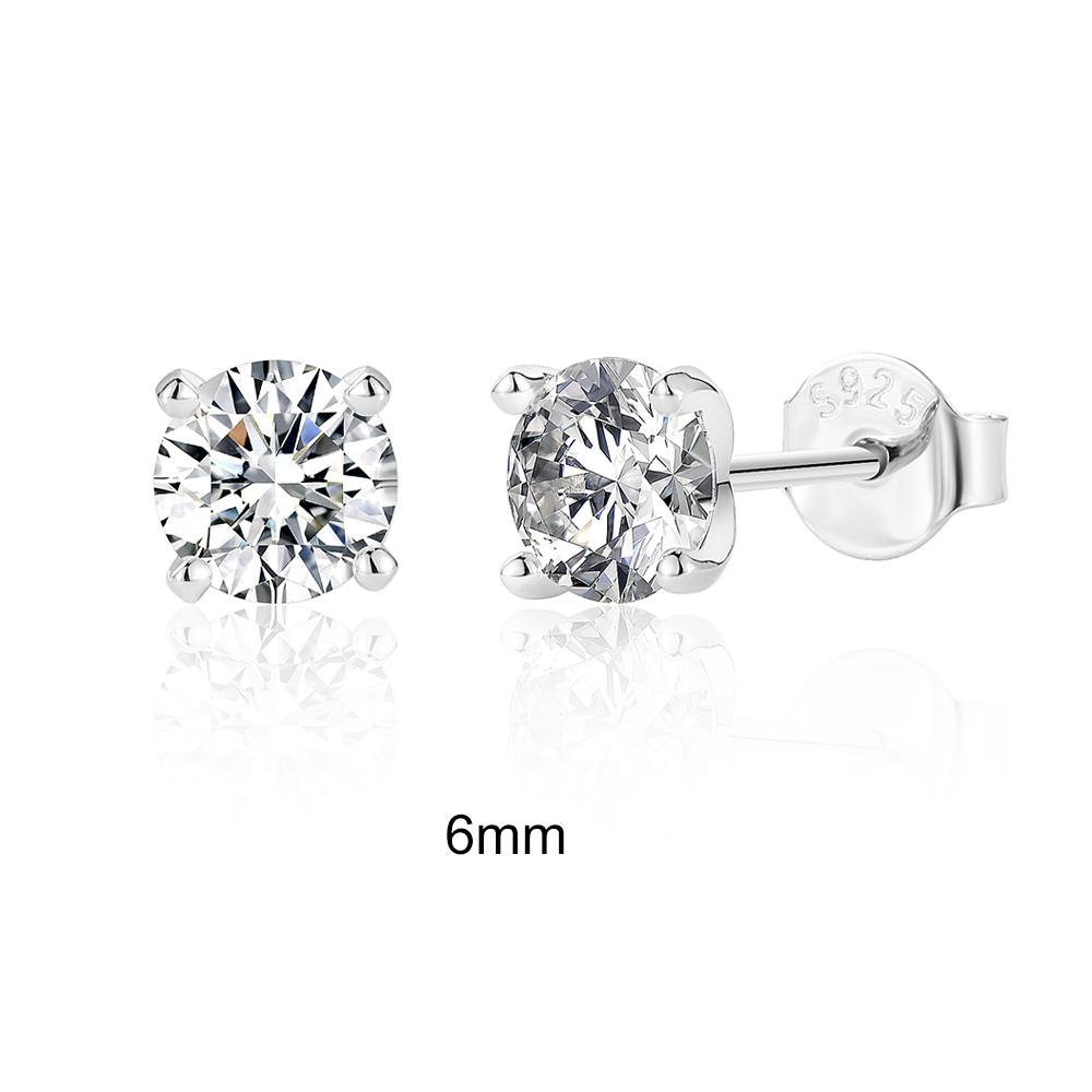 Серьги-гвоздики с муассанитом цвета D, 0,5-1,2 карата, для женщин, из стерлингового серебра 925 пробы, сверкающие, для пирсинга, тонкое ювелирное изделие