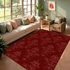 Vintage Wine Red Area Rug Carpet Mat Rug Home Decoration Retro Floral Pattern Non Slip Floor Rug for Living Room