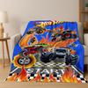 Мультяшное одеяло из фланели с изображением гоночного автомобиля Hot Wheels, Уютное мягкое покрывало для дома, спальни, кровати, дивана, Пикника, Подарок для ребенка