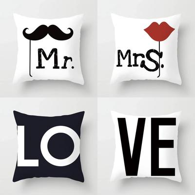 Домашний Декор Mr & Mrs или Узор 'Любовь' Декоративная Подушка Чехол для Подушки Подходит для Дивана Спальни Автомобиля Чехол для Подушки