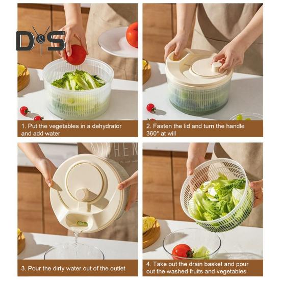 Высокоэффективная центрифуга для сушки овощей с ручкой, не содержит бисфенол А, простая в использовании ручная центрифуга для сушки овощей и салата, корзина для сушки